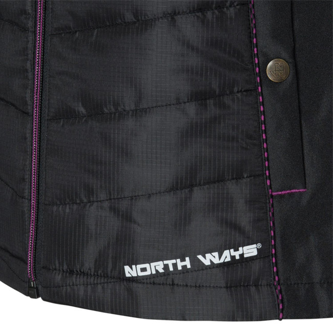 CONSTANCE - BLOUSON SANS MANCHES NOIR/ FUSCHIA