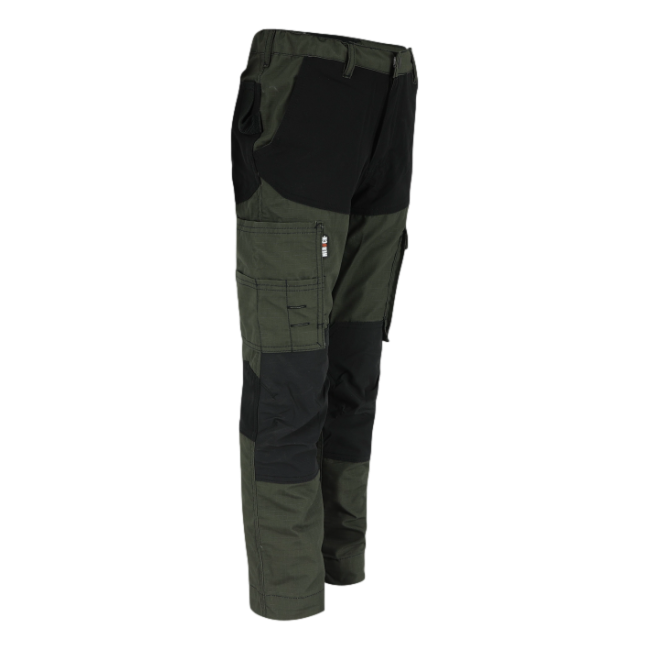 Pantalon de travail multipoches enfant Hector Kaki foncé et noir - Herock