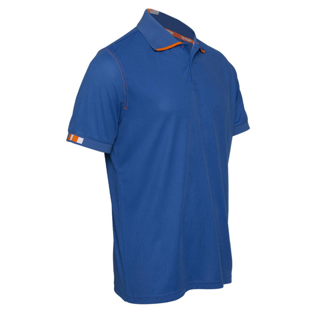 BEVEN - WERKPOLO BLAUW/FLUOR ORANJE