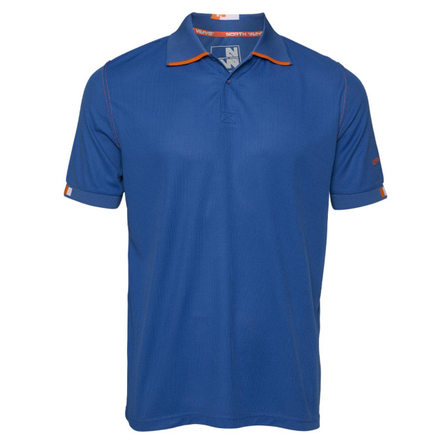 BEVEN - POLO DE TRAVAIL BLEU/ ORANGE FLUO