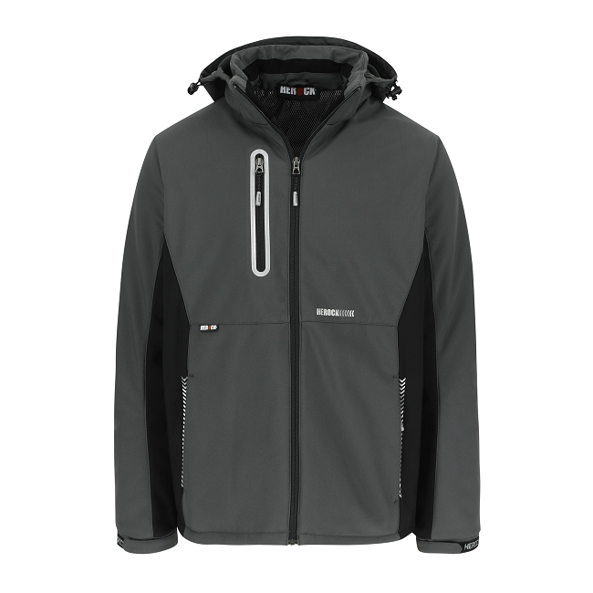 Softshell-Jacke Multitaschen Taris grau/schwarz - Herock