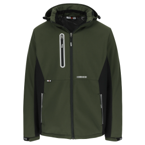 Softshell-Jacke Multitaschen Taris khaki/schwarz - Herock