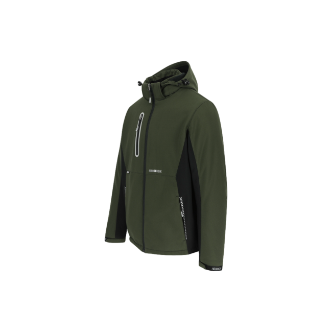 Softshell-Jacke Multitaschen Taris khaki/schwarz - Herock