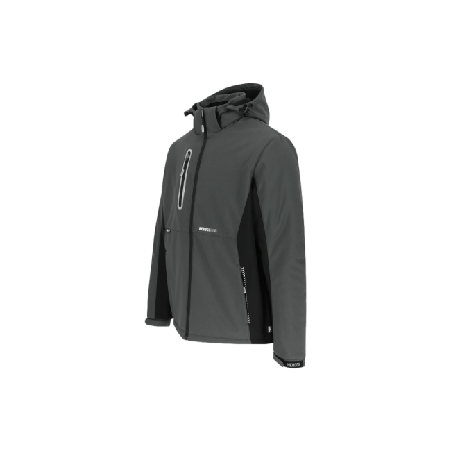 Softshell-Jacke Multitaschen Taris grau/schwarz - Herock