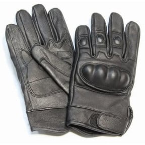 Taktische Handschuhe aus schwarzem Leder - Miltec