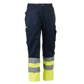 Pantalon de travail haute visibilité Olympus Bleu marine et jaune - Herock