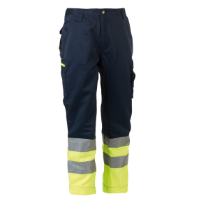 Pantalon de travail haute visibilité Olympus Bleu marine et jaune - Herock