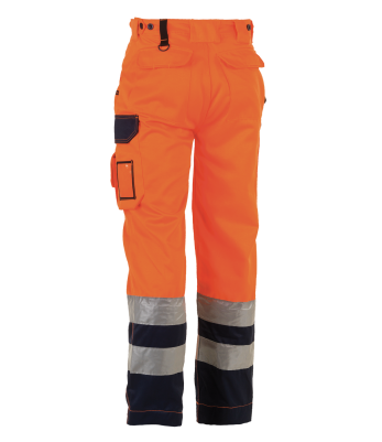Pantalon de travail haute visibilité Olympus Orange et bleu marine - Herock