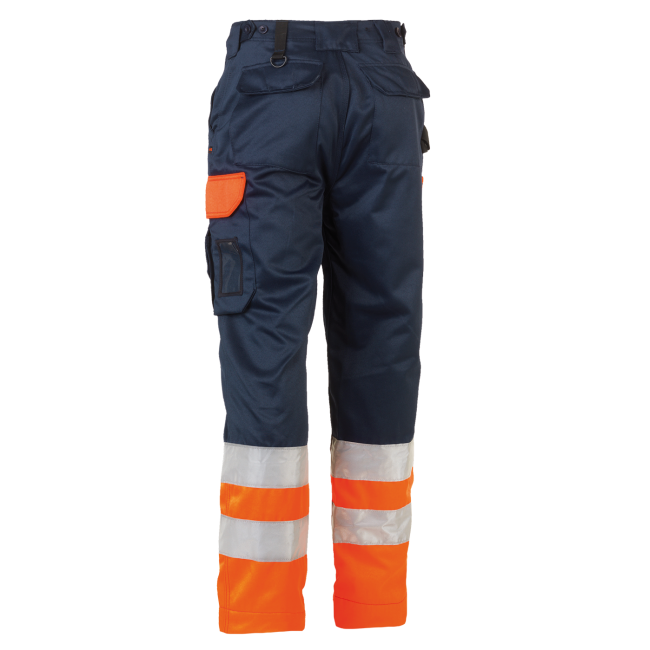 Warnschutz-Arbeitshose Olympus Marineblau und orange - Herock