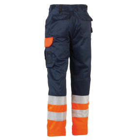 Pantalon de travail haute visibilité Olympus Bleu marine et orange - Herock