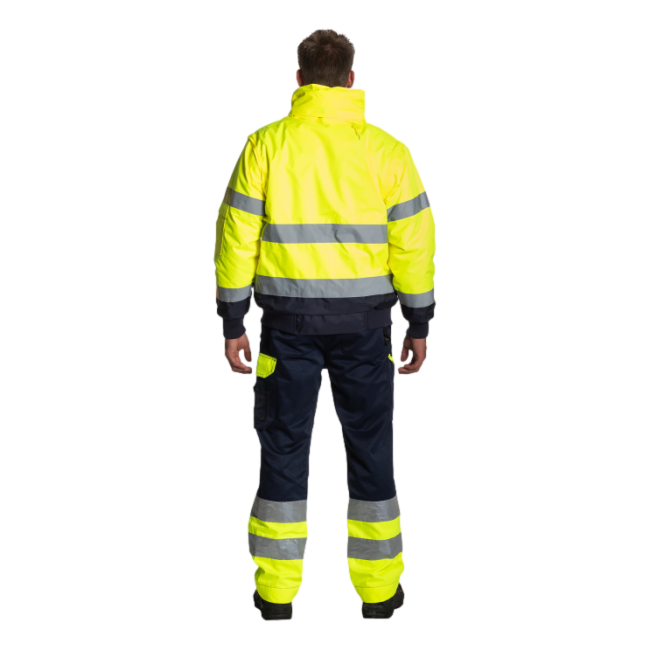 Warnschutz-Arbeitshose Olympus Marineblau und gelb - Herock