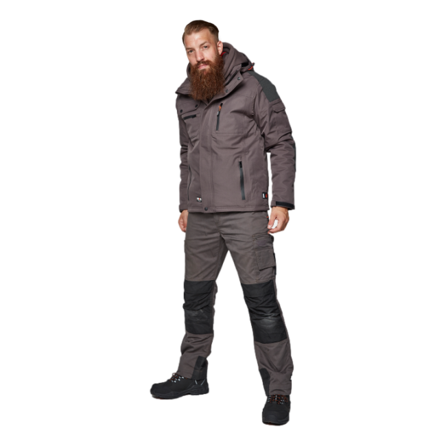 Wasserdichte Arbeitsjacke mit vielen Taschen Persia Grau - Herock