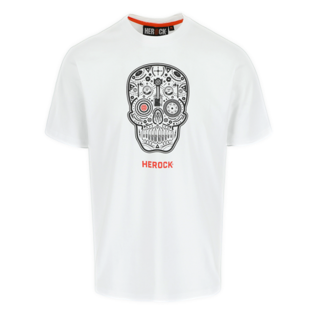 Kurzarm T-Shirt Skullo Weiß - Herock