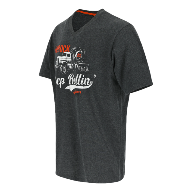 T-shirt z krótkimi rękawami Rollin Ciemnoszary melanż - Herock