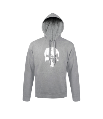 Sweat-shirt Punisher Blanc/Gris Chiné - Army Design by Summit Outdoor