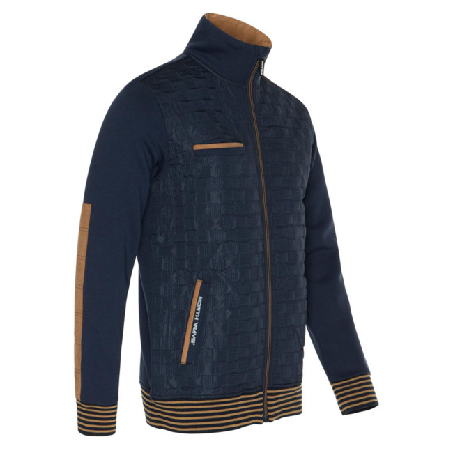 Werkgilet Andreu marineblauw en camel - North Ways