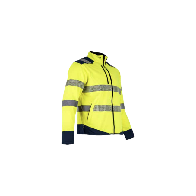 Fleece jas hv authentic flash Fluorgeel en marineblauw - LMA
