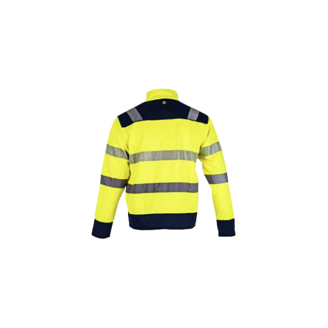 Hochsichtbare Fleecejacke authentic flash Neongelb und marineblau - LMA