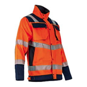Veste hv Ampoule Orange fluo et marine - LMA
