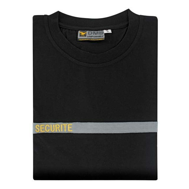 T-shirt Sécurité grijze band gouden borduursel