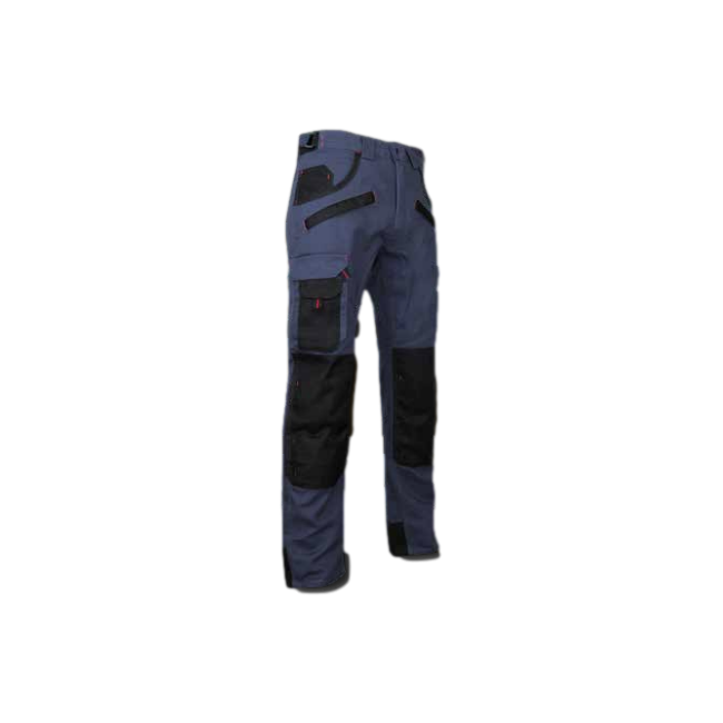 Pantalon bicolore poches genouillères Authentic Briquet Bleu fonce et noir - LMA