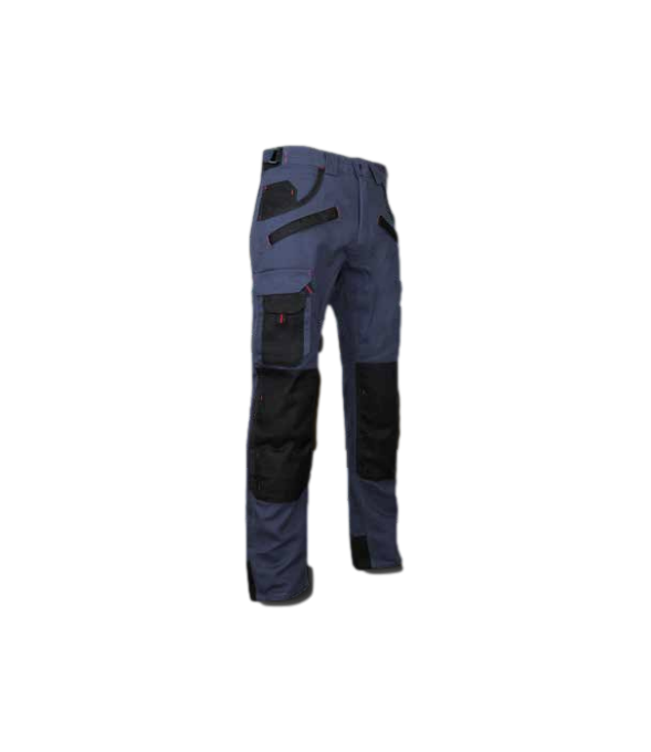 Pantalon bicolore poches genouillères Authentic Briquet Bleu fonce et noir - LMA