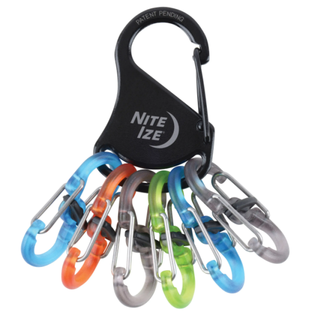 Porte-clés KeyRack Locker avec mousqueton + 6 S-biners plastique - Nite Ize