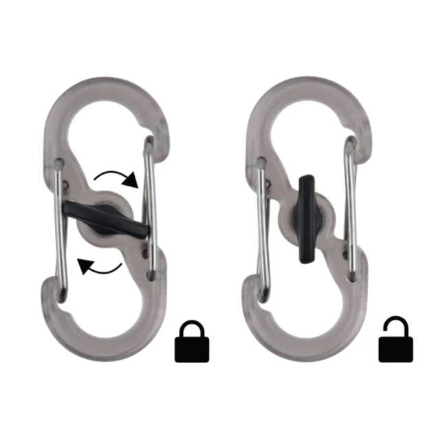 Porte-clés KeyRack Locker avec mousqueton + 6 S-biners plastique - Nite Ize