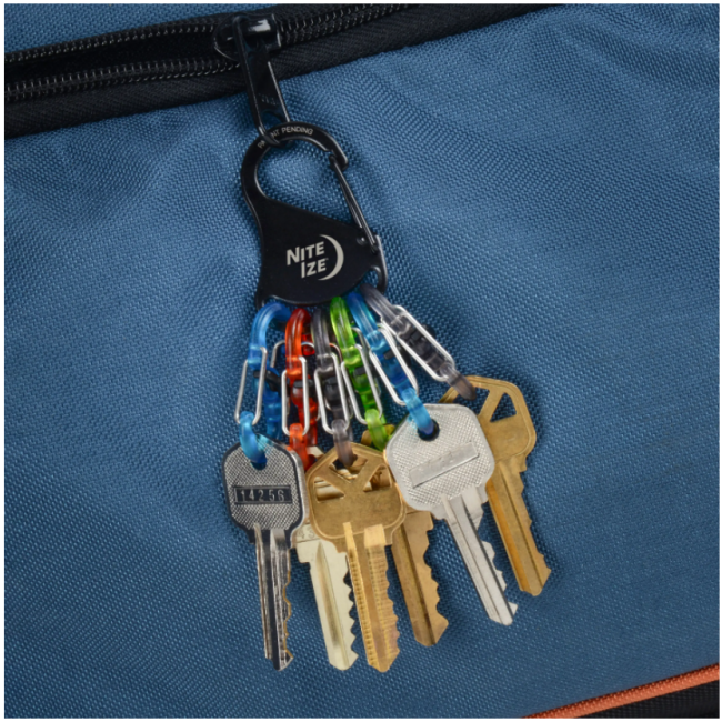 KeyRack Locker Schlüsselhalter mit Karabiner + 6 Kunststoff-S-Biner - Nite Ize