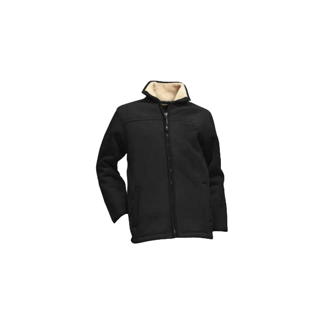 fleece jas met sherpa voering schors zwart - lma
