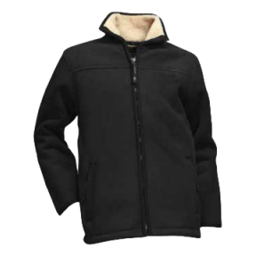 blouson polaire doublé sherpa ecorce noir - lma