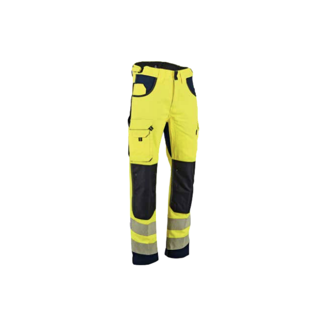 Warnschutzhose Authentic Defense neongelb und marineblau - LMA