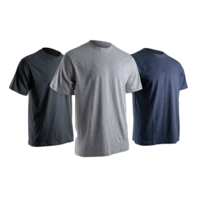 Lot 3 t-shirts unis manches courtes Lyon Gris noir et bleu - LMA