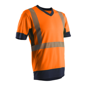 KOMO T-shirt MC, orange HV/marine, 55%CO/45%PES, 150g/m²- COVERGUARD