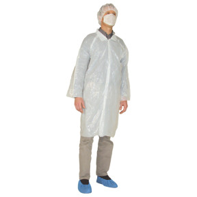 Bezoekersblouse polyethyleen wit (X10) - COVERGUARD