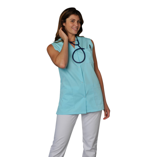 Tunique pressions sans manches Viviane Bleu - SNV