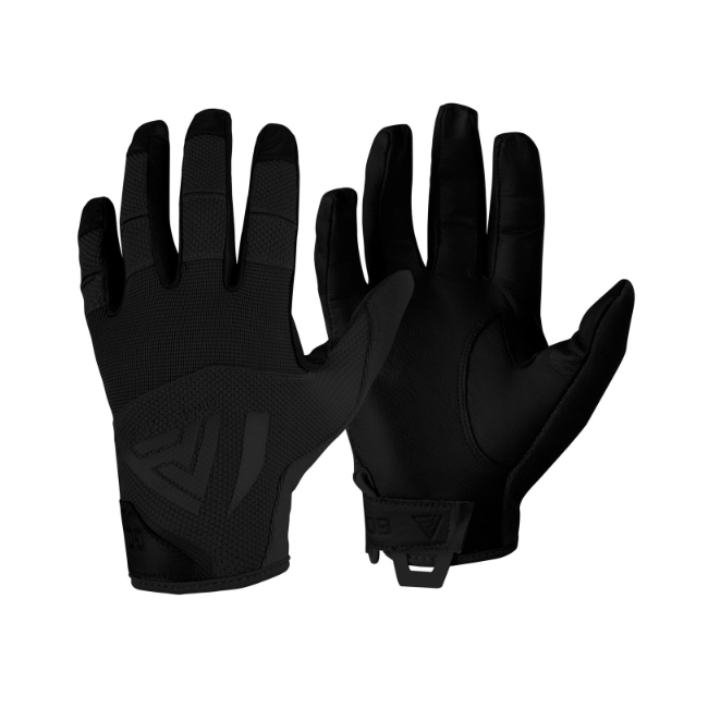 Gants durs en cuir véritable noir - Direct Action