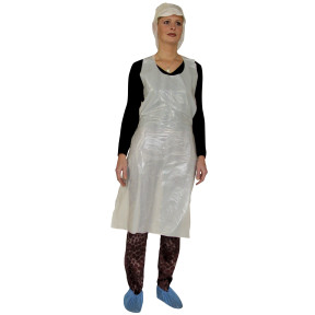 Weiße Polyethylen-Schürze 22µ Stärke (X100) - COVERGUARD
