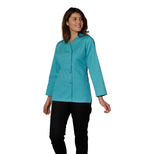 Damestunica met verstelbare mouwen Salomé Turquoise blauw - SNV