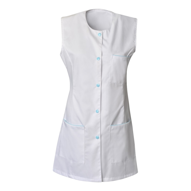 Tunique femme sans manches Taylor Blanc et bleu pacifique - SNV