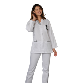 Tunique femme manches réglables Lila Blanc et gris - SNV