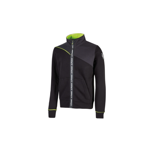 Wasserdichte Zip-Sweatjacke Uranus Black Carbon - U Power