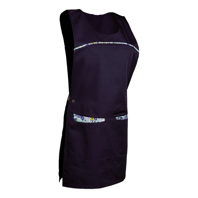 Chasuble femme Camille Marine et motif fleurs bleues - SNV