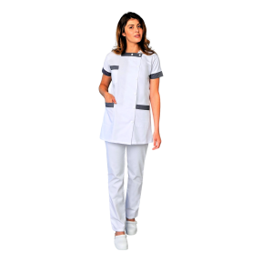 Tunique femme manches courtes Berny Blanc et denim - SNV