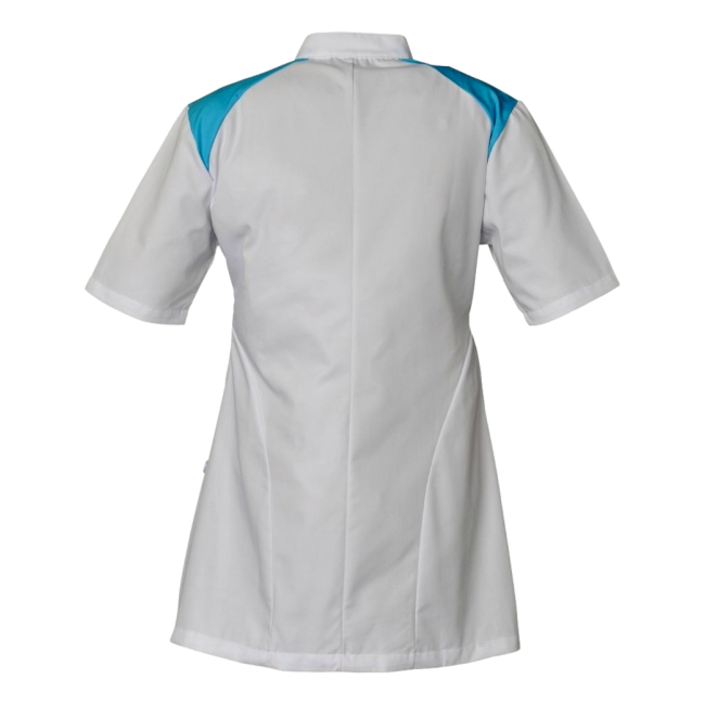 Tunique femme manches courtes Adèle Blanc et bleu atoll - SNV