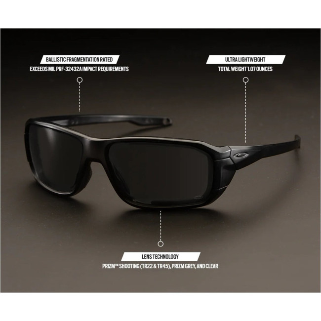 Okulary balistyczne HNBL Czarne Soczewki szare - Oakley