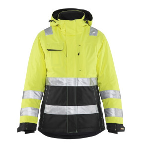 Gevoerde hoge zichtbaarheidsvest dames geel/zwart - Blaklader