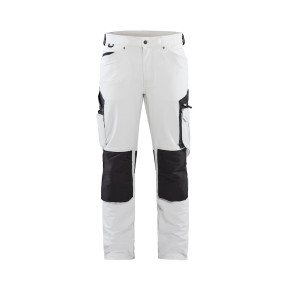 Pantalon peintre stretch 4D blanc/gris foncé - Blaklader