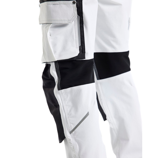 Pantalon peintre stretch 4D blanc/gris foncé - Blaklader