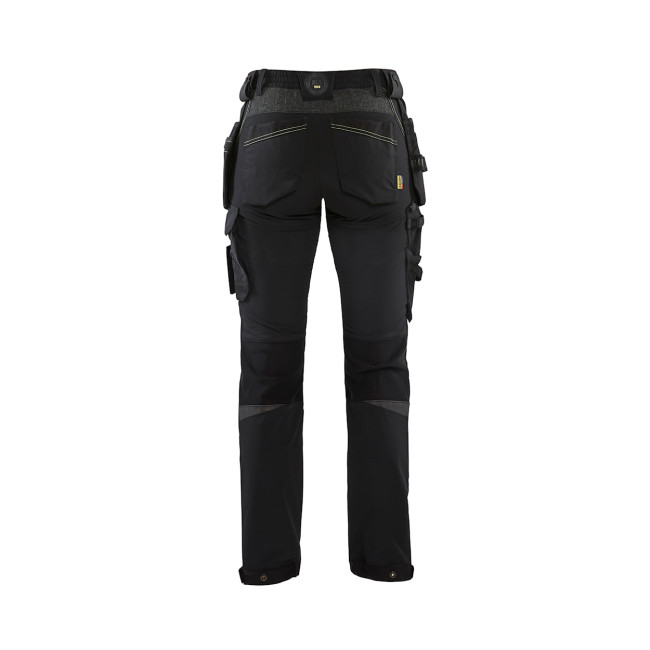 Pantalon artisan stretch 4D femme noir/jaune - Blaklader